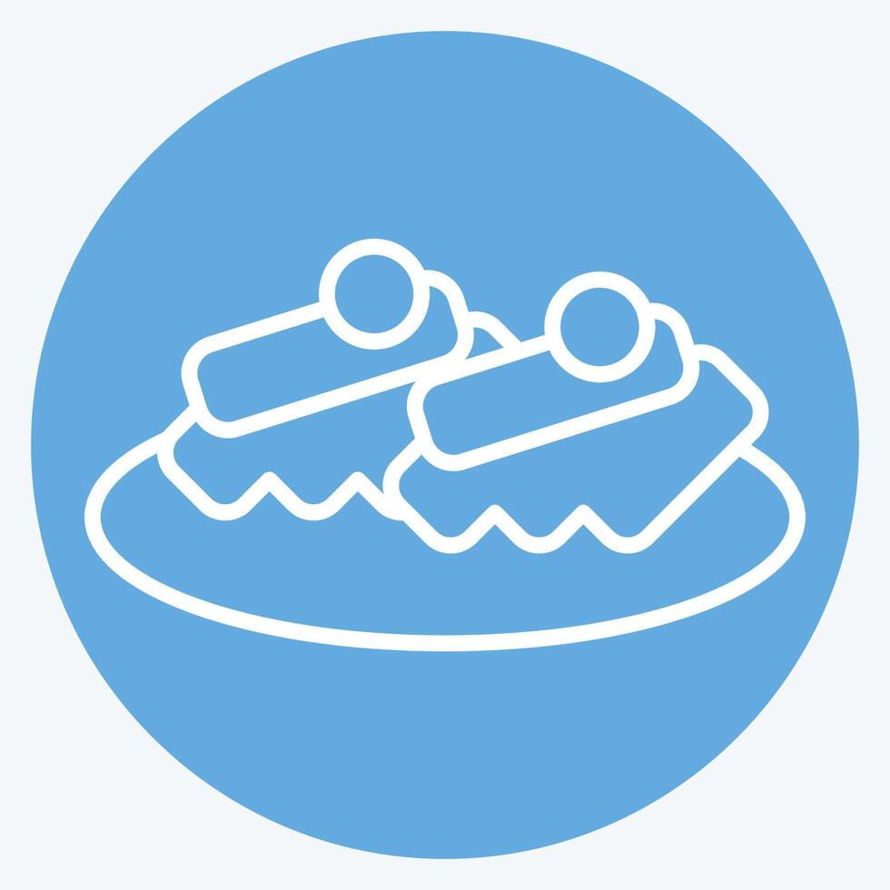 Icon Beshbarmak. related to Kazakhstan symbol. blue eyes style. design editable vector