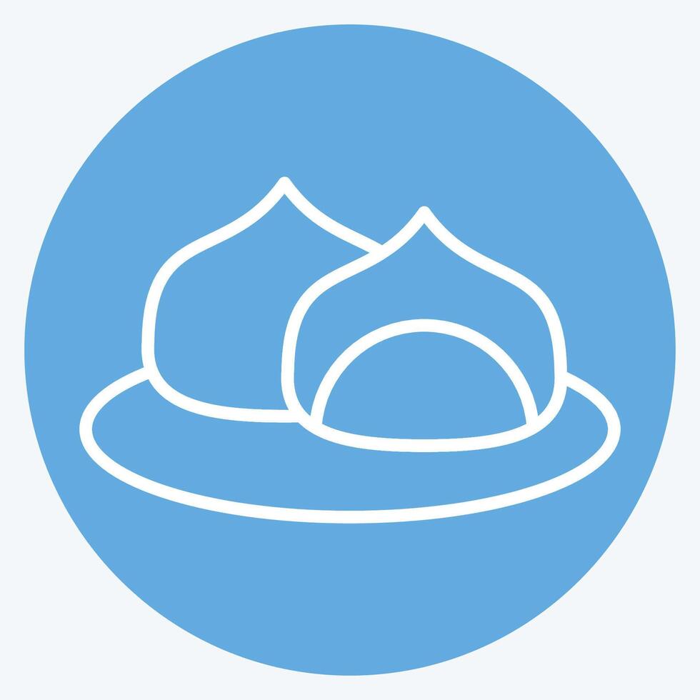 Icon Food Folk. related to Kazakhstan symbol. blue eyes style. design editable vector
