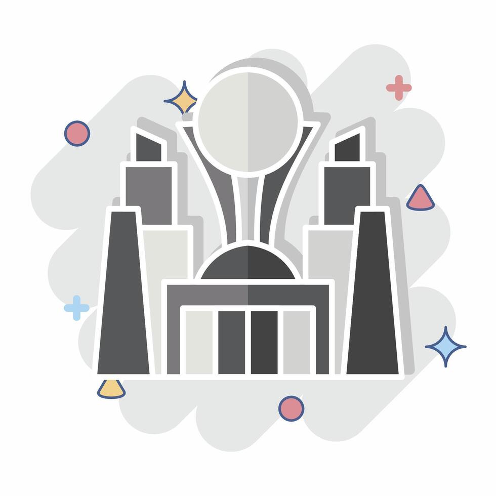 Icon Astana. related to Kazakhstan symbol. comic style. design editable vector