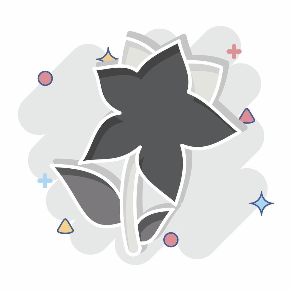 Icon Lilium. related to Kazakhstan symbol. comic style. design editable vector