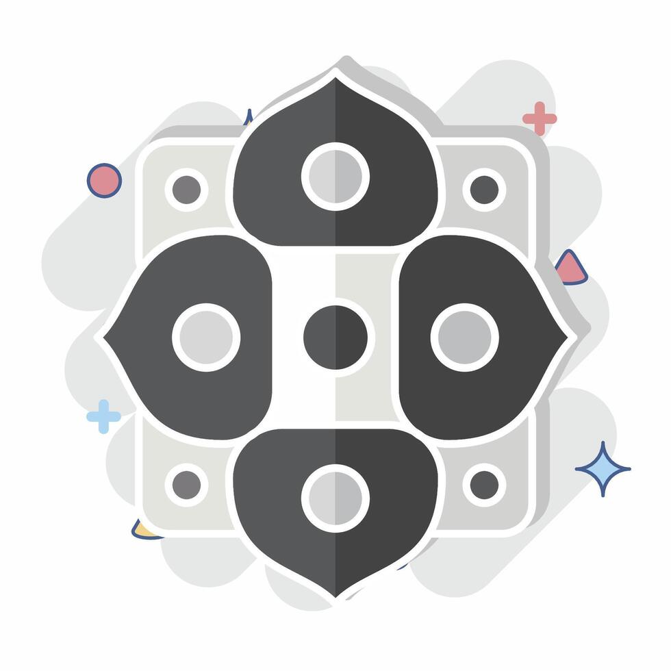 Icon Ornament. related to Kazakhstan symbol. comic style. design editable vector