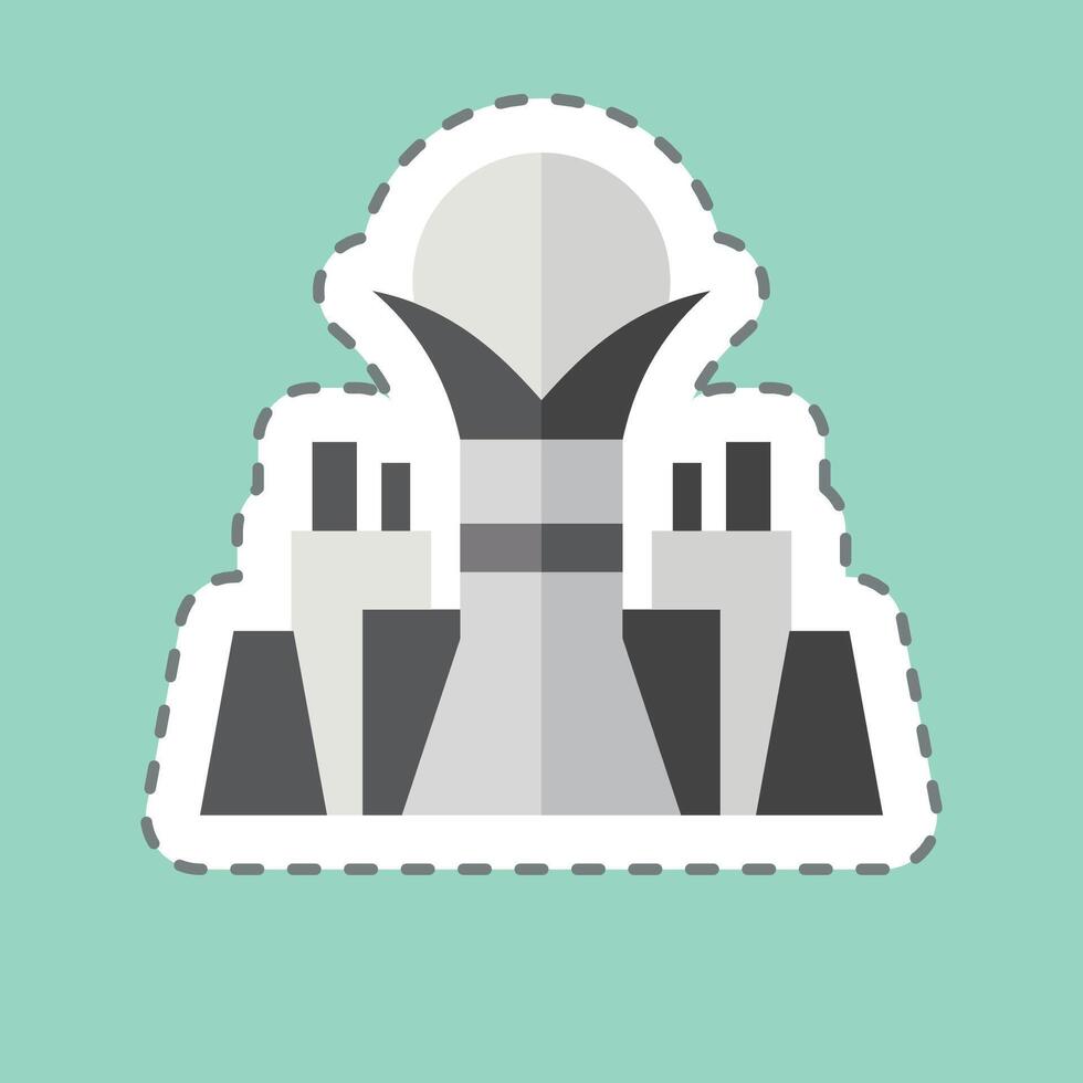 Sticker line cut Bayterek Tower. related to Kazakhstan symbol. design editable vector