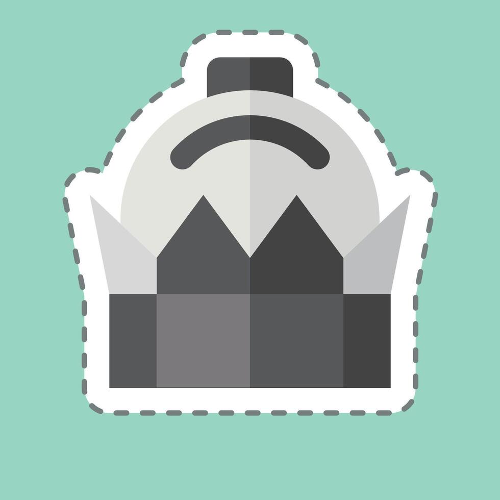 Sticker line cut Bayterek. related to Kazakhstan symbol. design editable vector