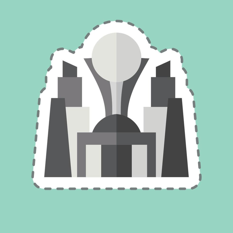Sticker line cut Astana. related to Kazakhstan symbol. design editable vector