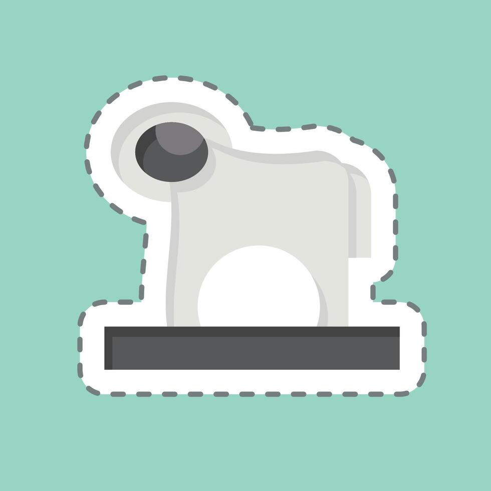 Sticker line cut RAM. related to Kazakhstan symbol. design editable vector