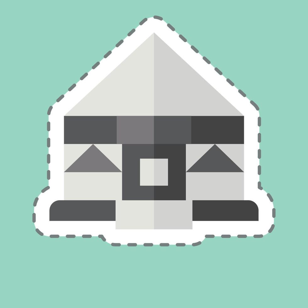 Sticker line cut Yurt. related to Kazakhstan symbol. design editable vector