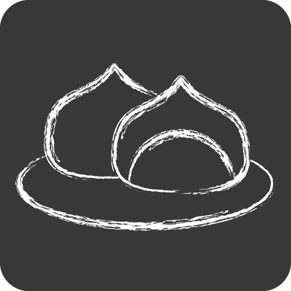 Icon Food Folk. related to Kazakhstan symbol. chalk Style. design editable vector