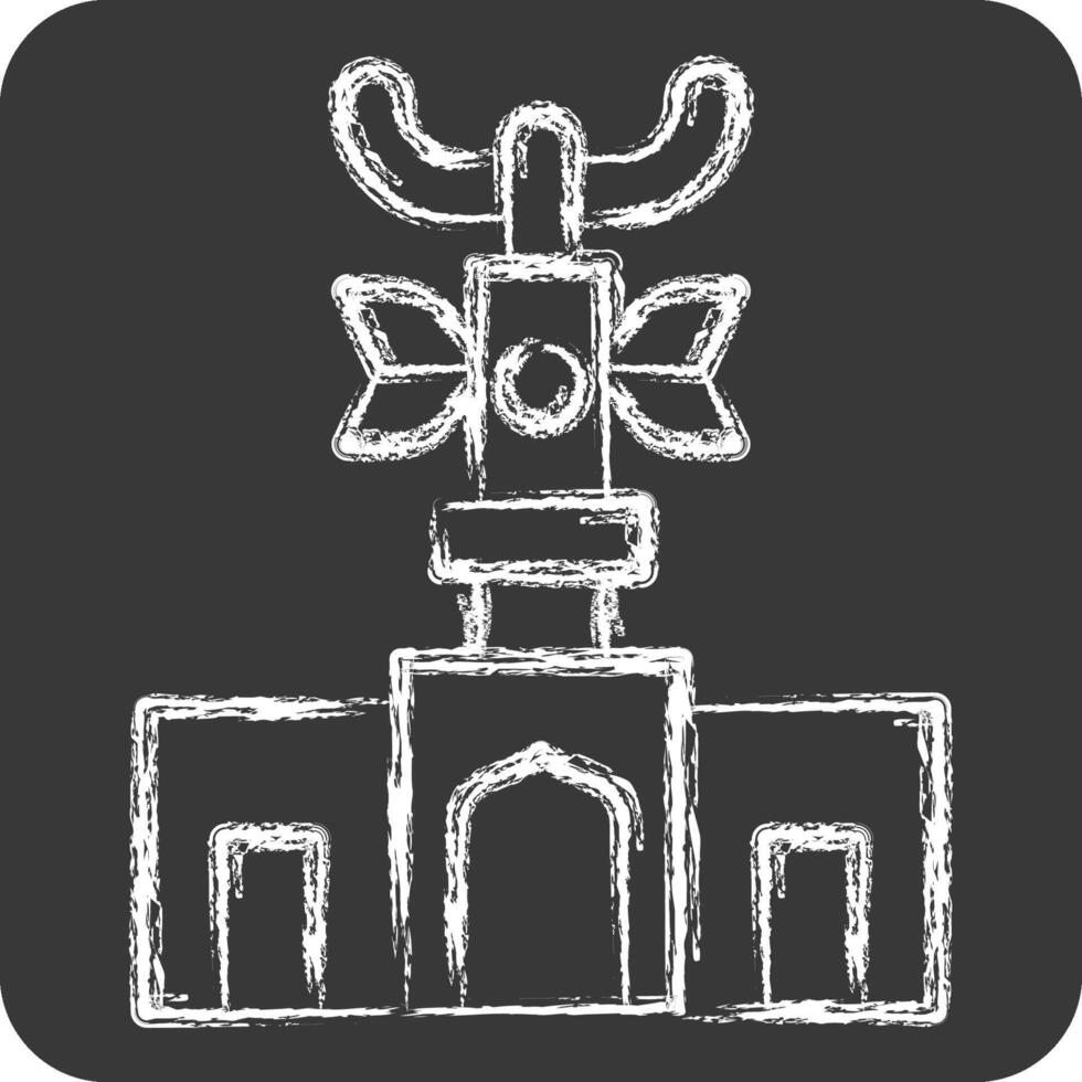 Icon Monument. related to Kazakhstan symbol. chalk Style. design editable vector