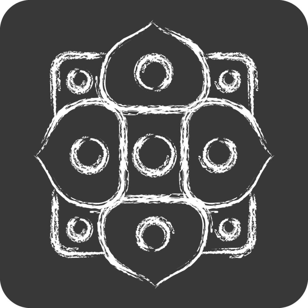 Icon Ornament. related to Kazakhstan symbol. chalk Style. design editable vector