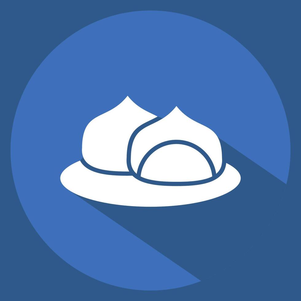Icon Food Folk. related to Kazakhstan symbol. long shadow style. design editable vector