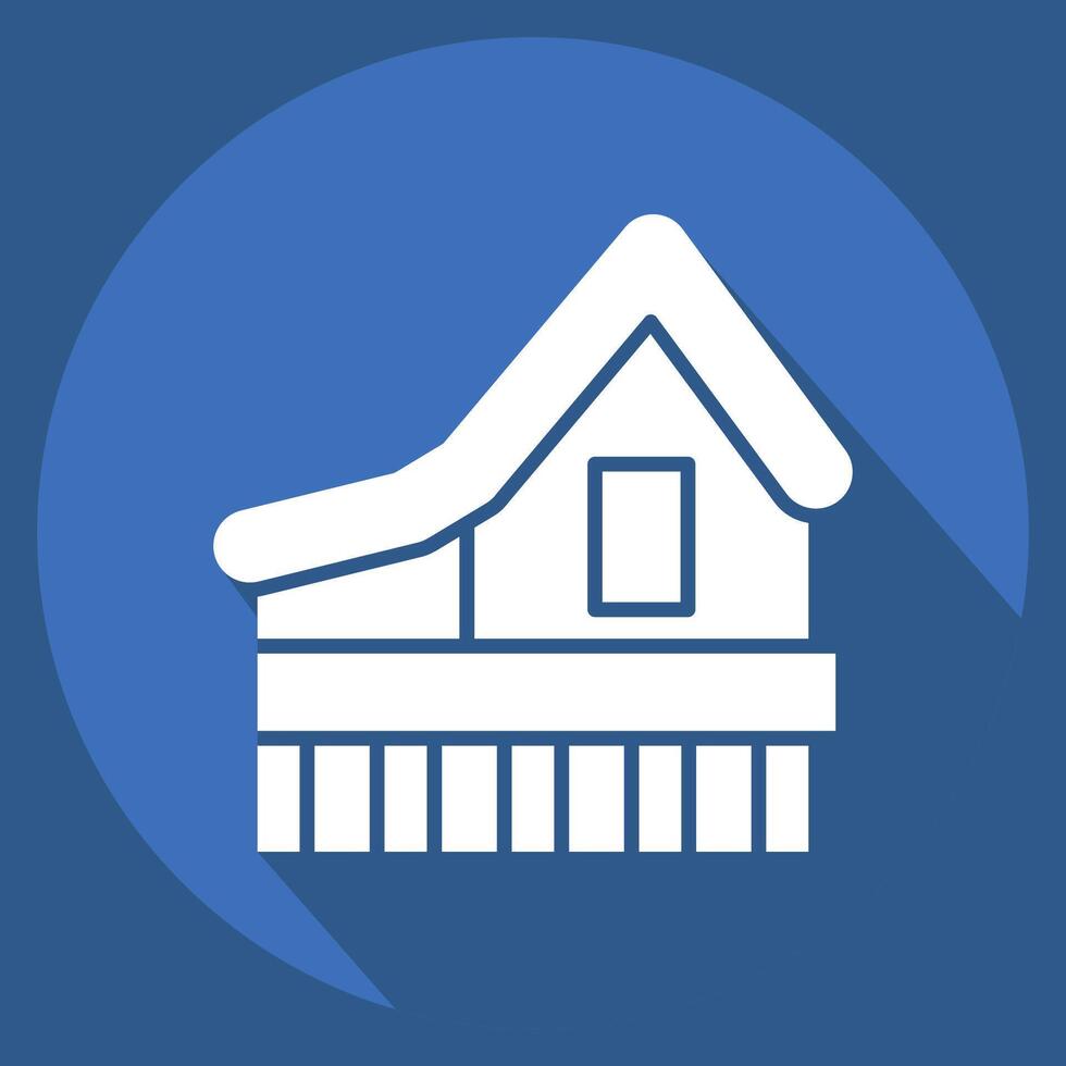 Icon House. related to Kazakhstan symbol. long shadow style. design editable vector