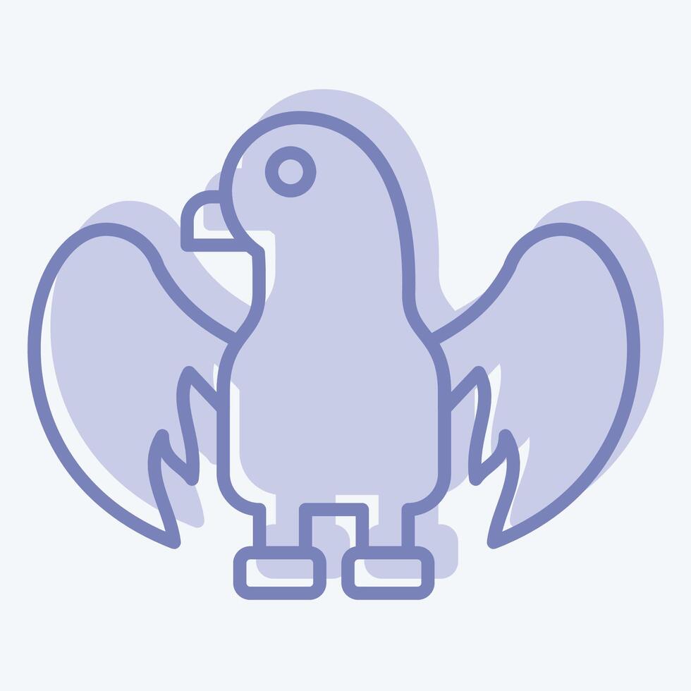 Icon Eagle. related to Kazakhstan symbol. two tone style. design editable vector