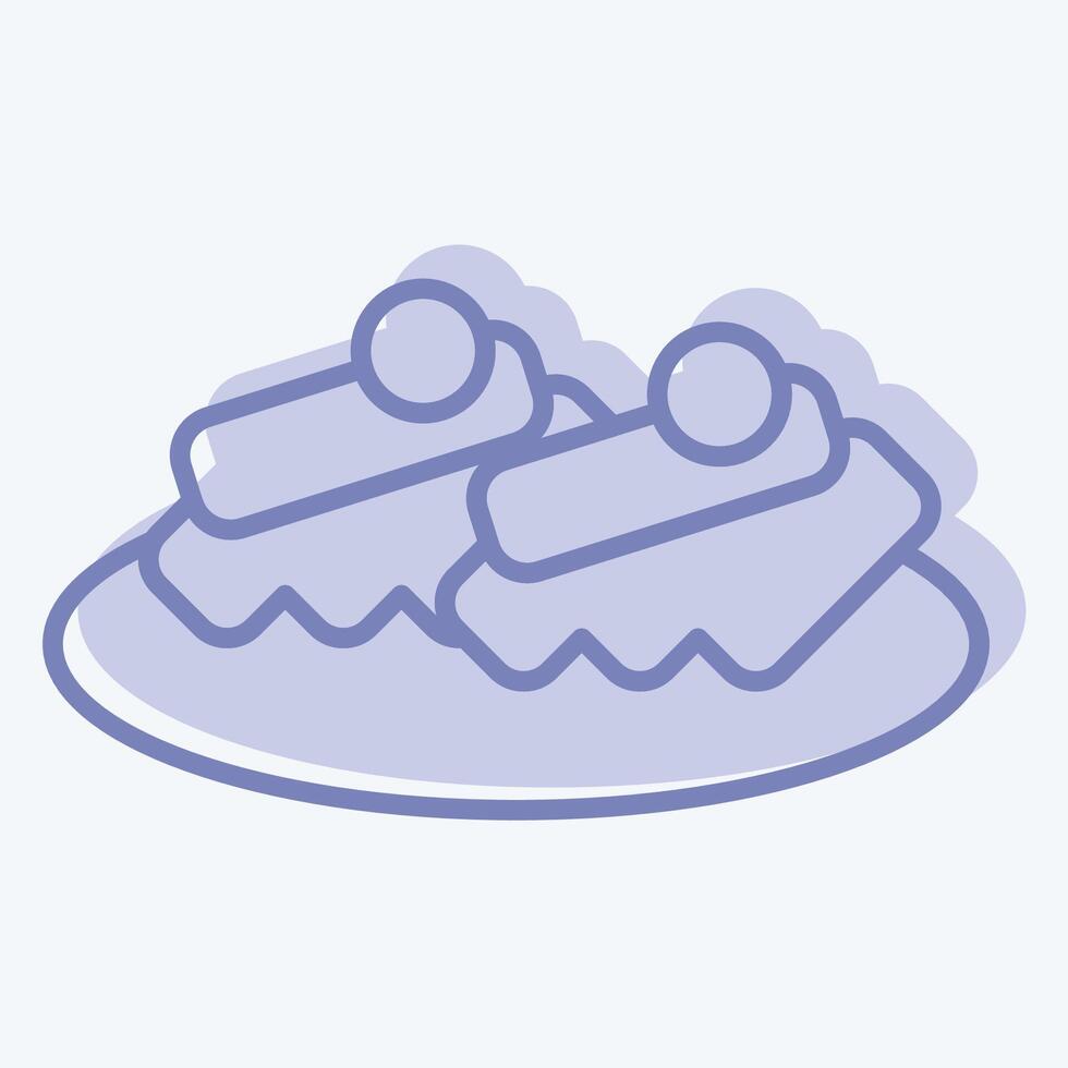 Icon Beshbarmak. related to Kazakhstan symbol. two tone style. design editable vector
