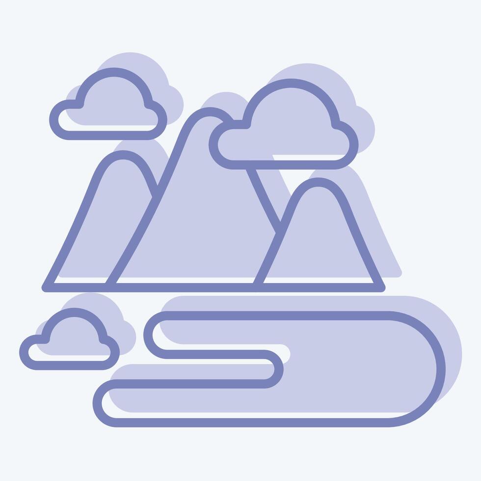 Icon Hill. related to Kazakhstan symbol. two tone style. design editable vector