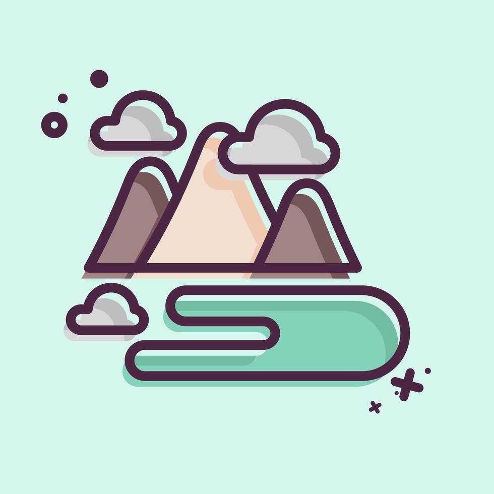 Icon Hill. related to Kazakhstan symbol. MBE style. design editable vector