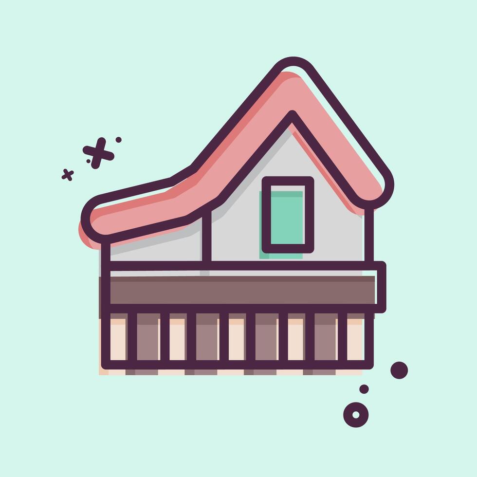 Icon House. related to Kazakhstan symbol. MBE style. design editable vector