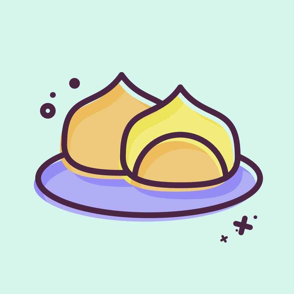 Icon Food Folk. related to Kazakhstan symbol. MBE style. design editable vector