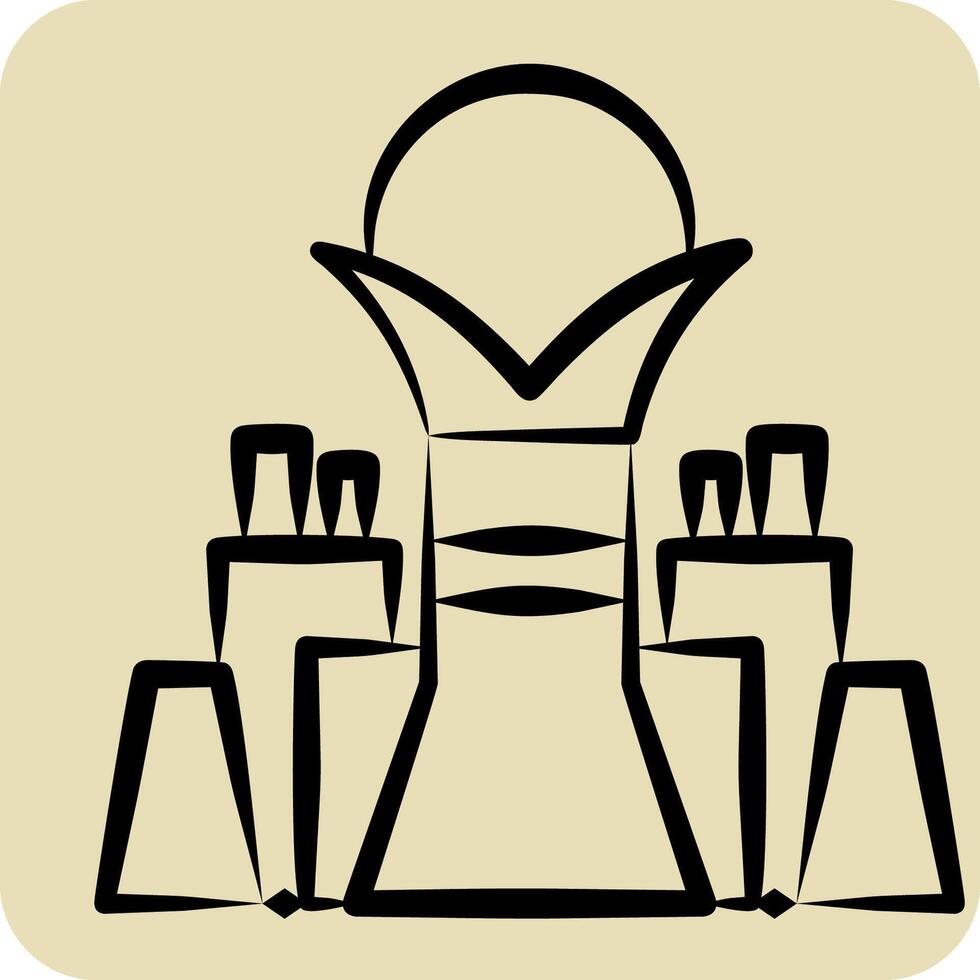 Icon Bayterek Tower. related to Kazakhstan symbol. hand drawn style. design editable vector