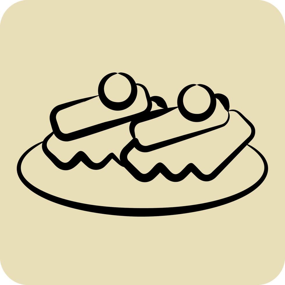 Icon Beshbarmak. related to Kazakhstan symbol. hand drawn style. design editable vector