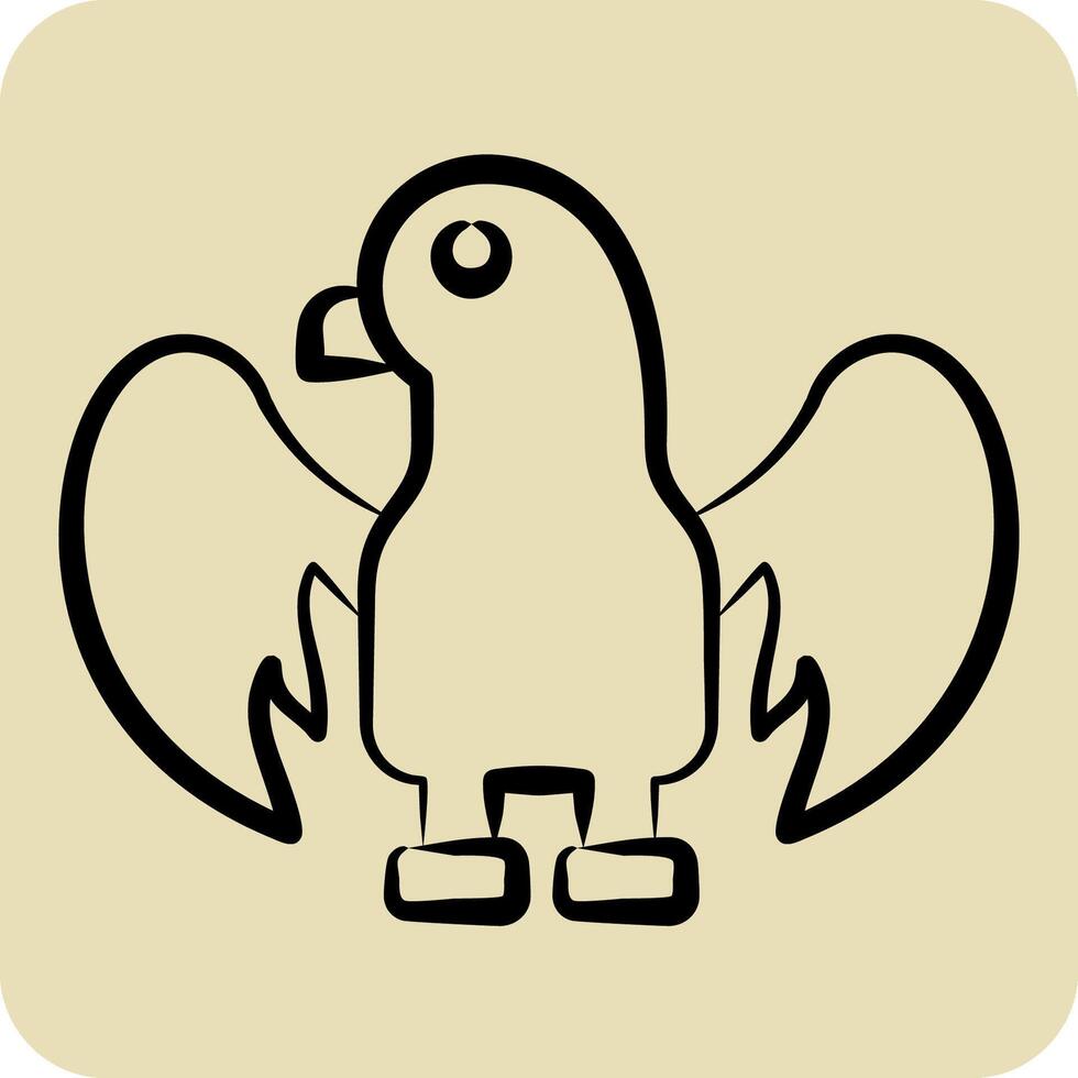 Icon Eagle. related to Kazakhstan symbol. hand drawn style. design editable vector