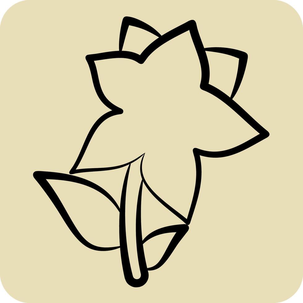 Icon Lilium. related to Kazakhstan symbol. hand drawn style. design editable vector