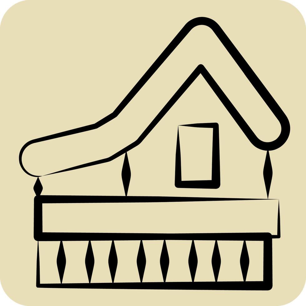 Icon House. related to Kazakhstan symbol. hand drawn style. design editable vector