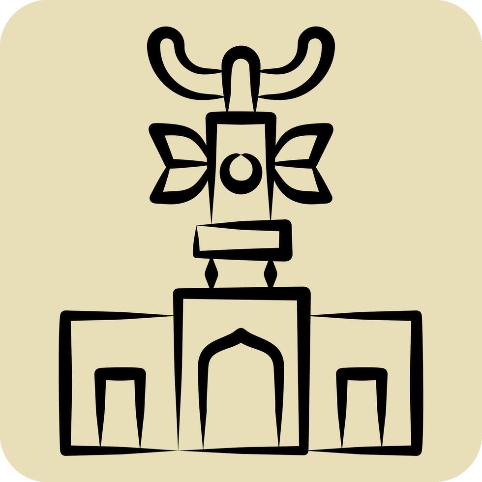 Icon Monument. related to Kazakhstan symbol. hand drawn style. design editable vector