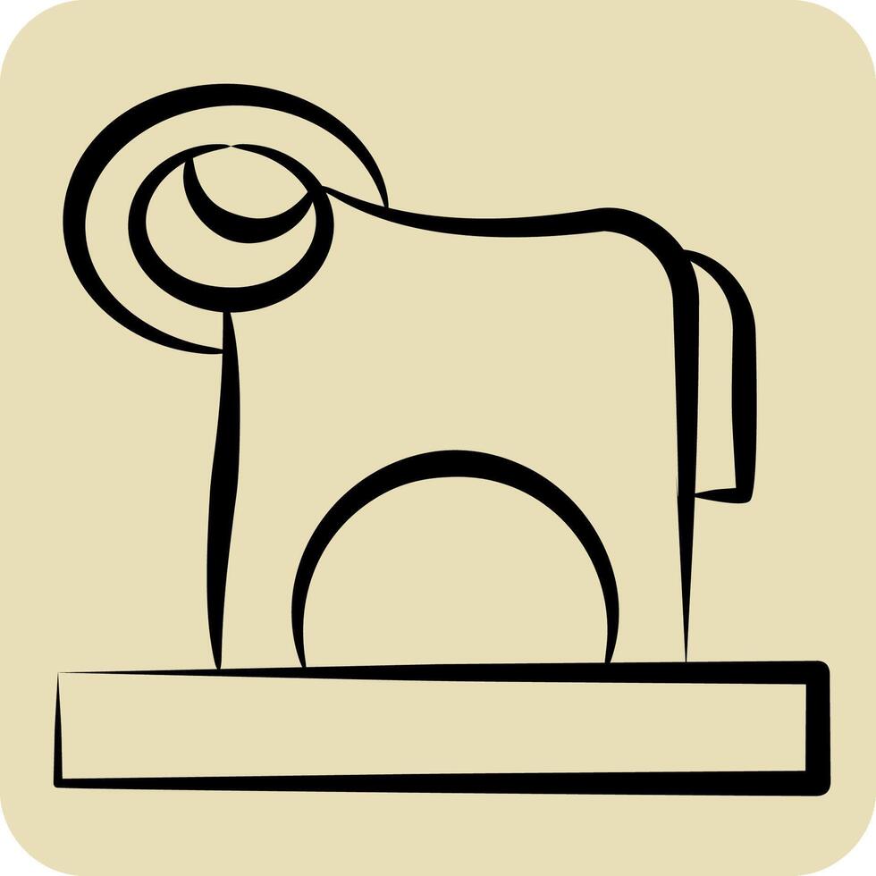 Icon RAM. related to Kazakhstan symbol. hand drawn style. design editable vector