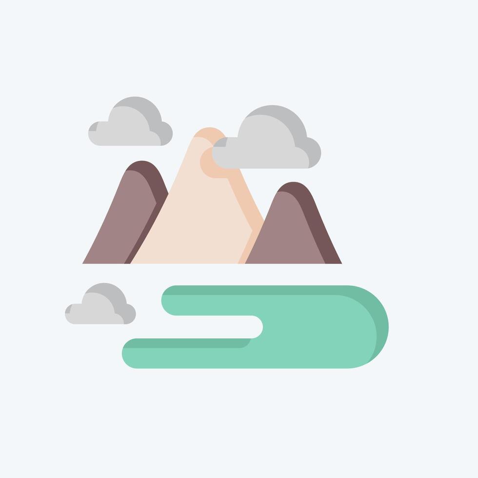 Icon Hill. related to Kazakhstan symbol. flat style. design editable vector