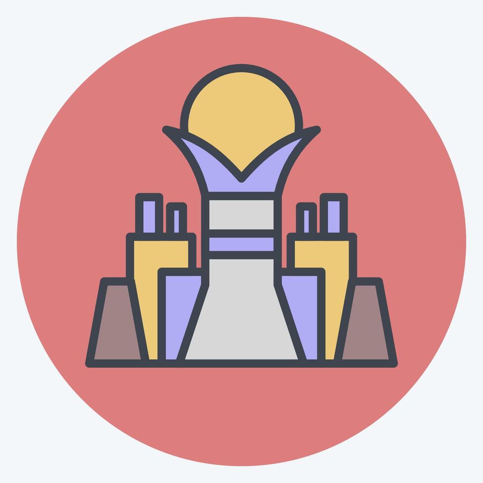 Icon Bayterek Tower. related to Kazakhstan symbol. color mate style. design editable vector