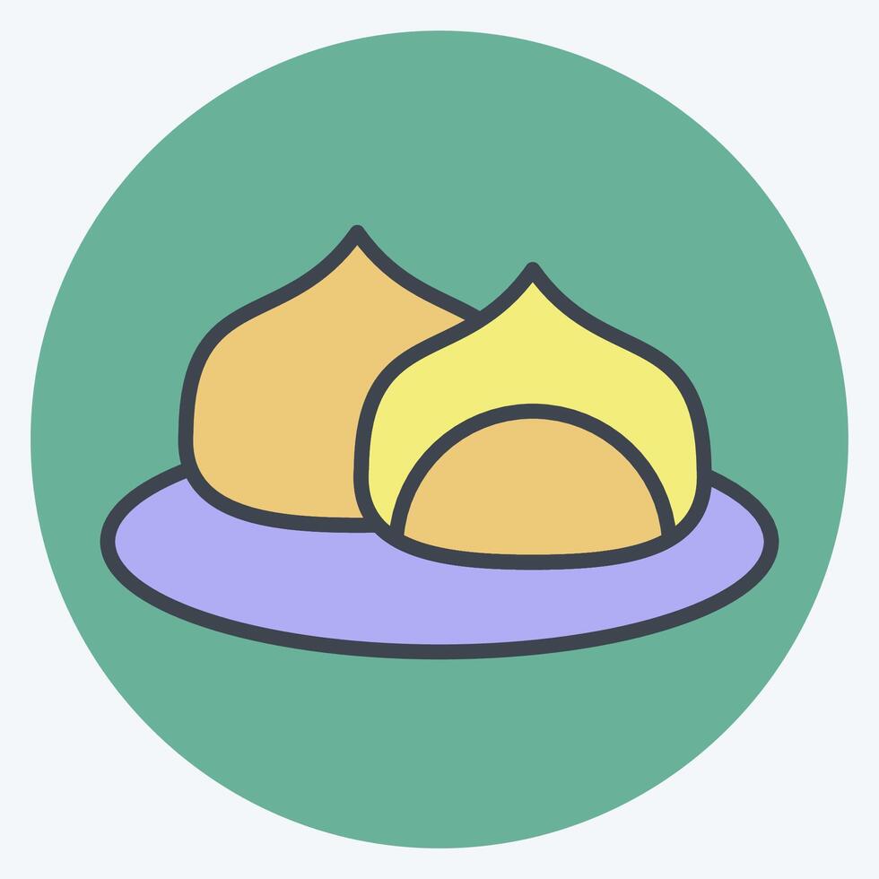 Icon Food Folk. related to Kazakhstan symbol. color mate style. design editable vector