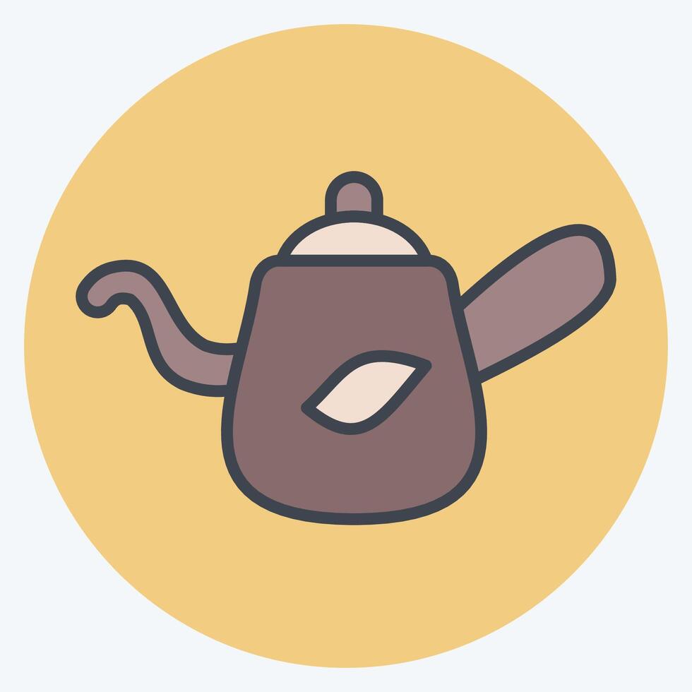 Icon Tea. related to Kazakhstan symbol. color mate style. design editable vector