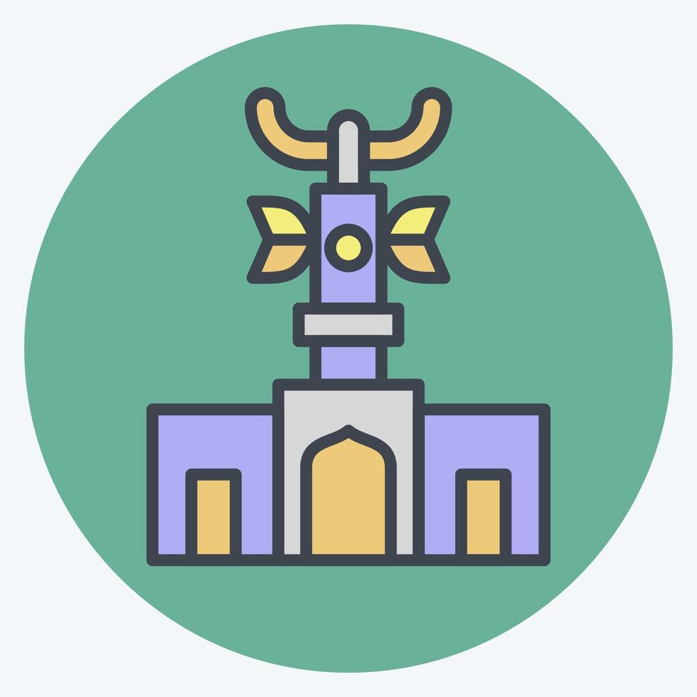 Icon Monument. related to Kazakhstan symbol. color mate style. design editable vector