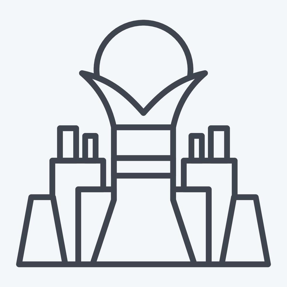 Icon Bayterek Tower. related to Kazakhstan symbol. line style. design editable vector
