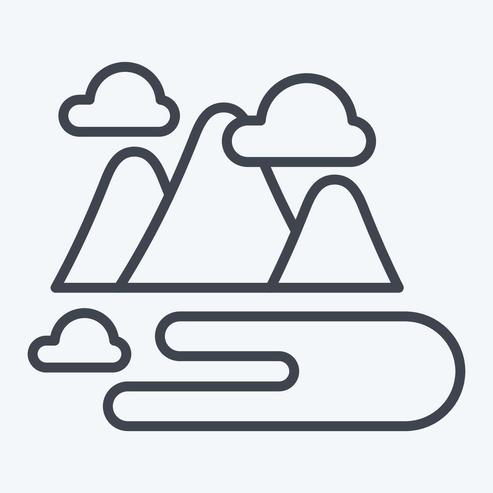 Icon Hill. related to Kazakhstan symbol. line style. design editable vector