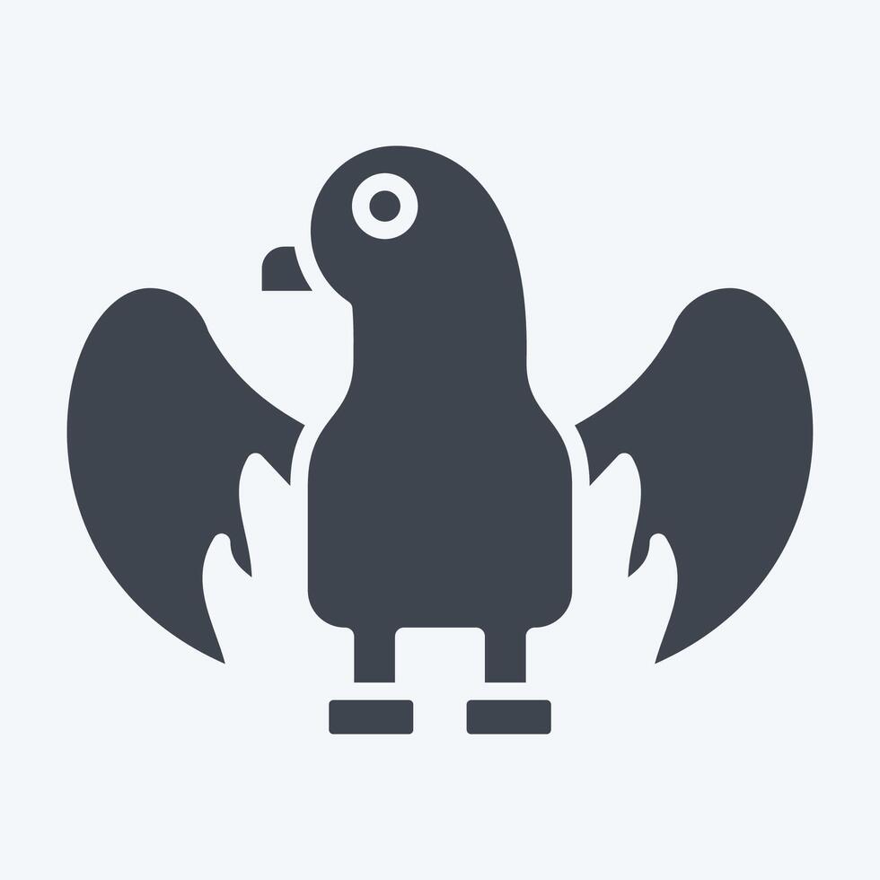 Icon Eagle. related to Kazakhstan symbol. glyph style. design editable vector