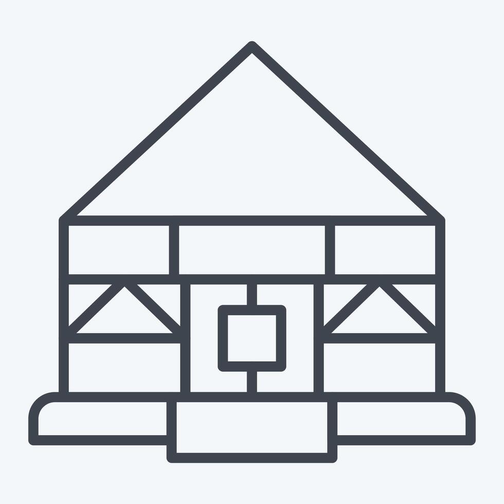 Icon Yurt. related to Kazakhstan symbol. line style. design editable vector