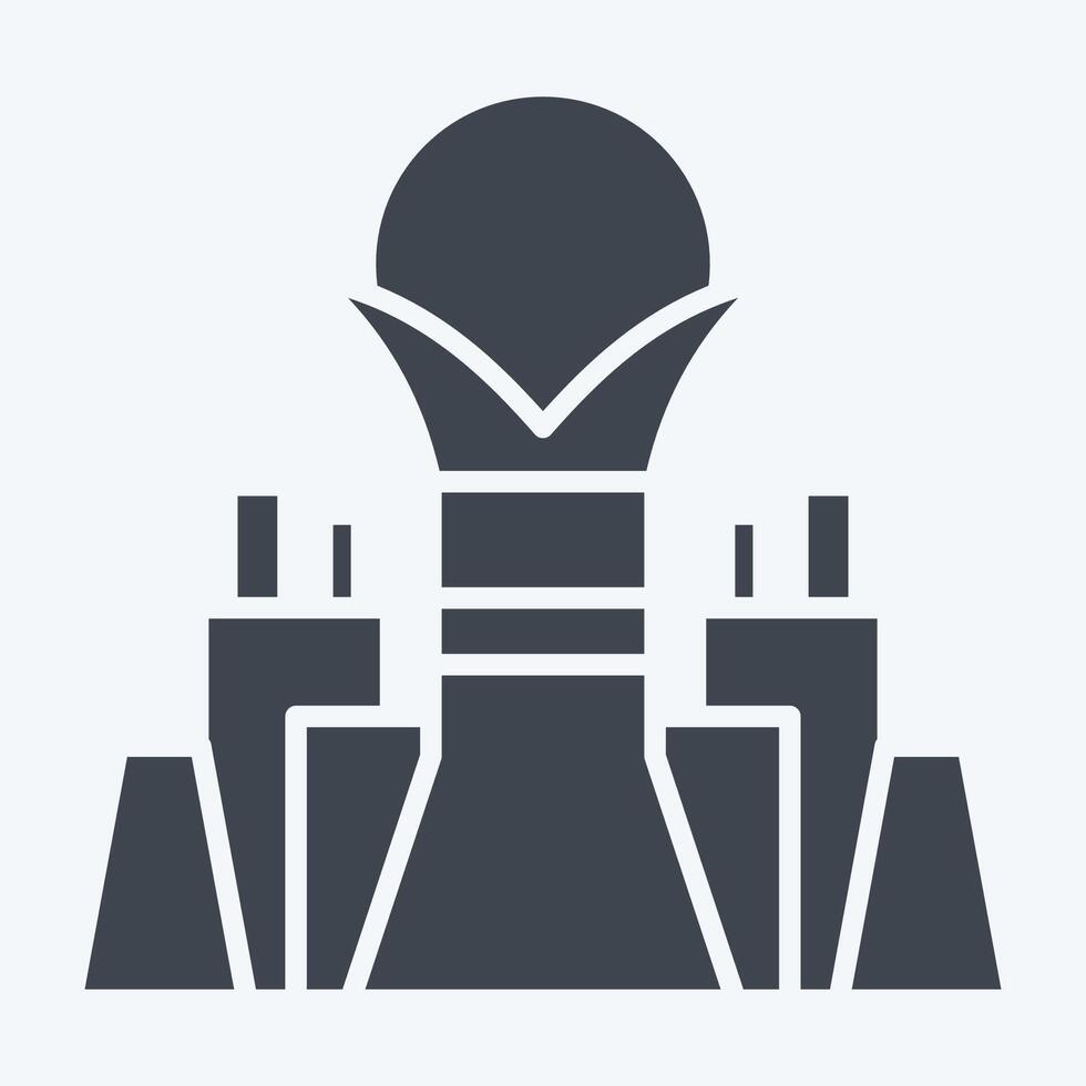 Icon Bayterek Tower. related to Kazakhstan symbol. glyph style. design editable vector