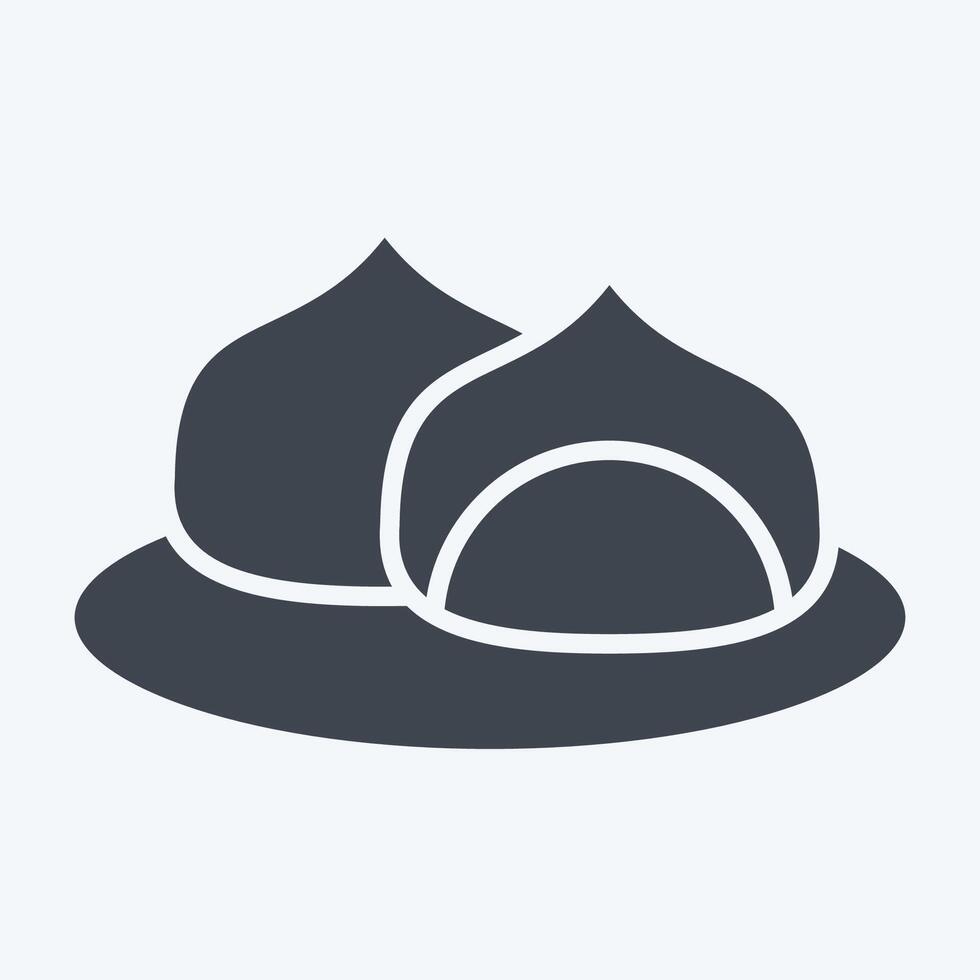 Icon Food Folk. related to Kazakhstan symbol. glyph style. design editable vector