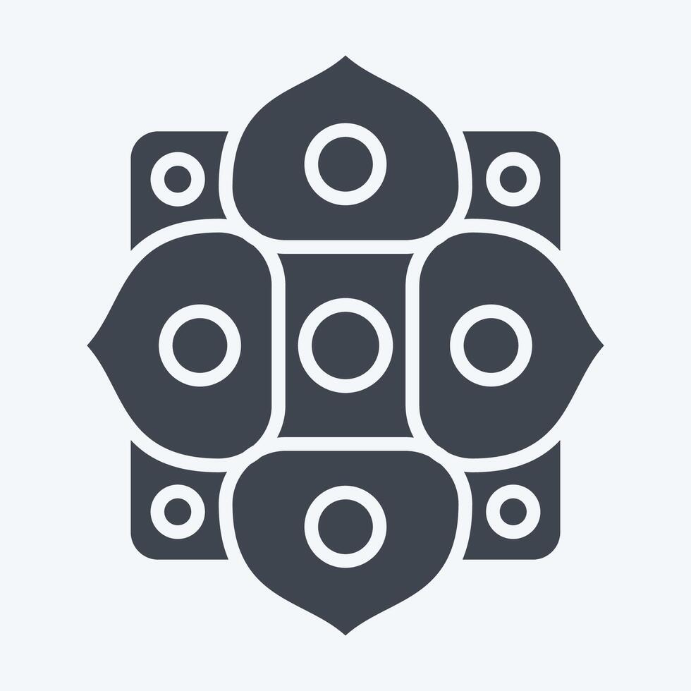 Icon Ornament. related to Kazakhstan symbol. glyph style. design editable vector
