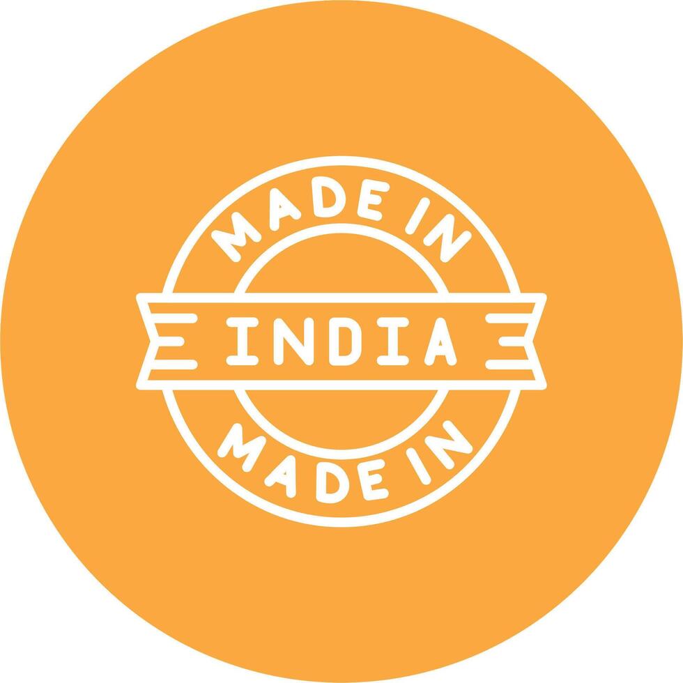 Made In India Lined Visual Concept vector