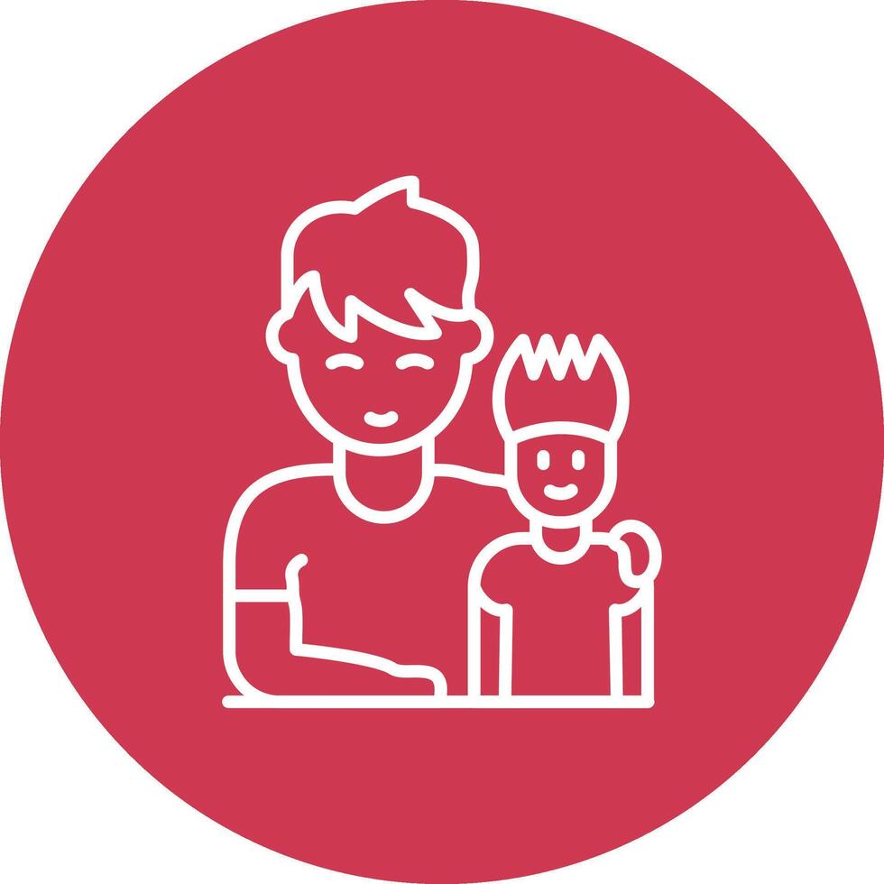 Father and Son Thin Line Design vector