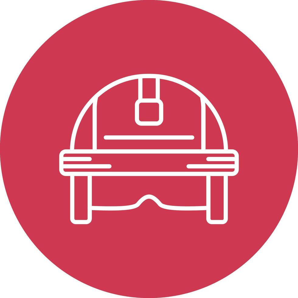 Firefighter Helmet Thin Line Design vector