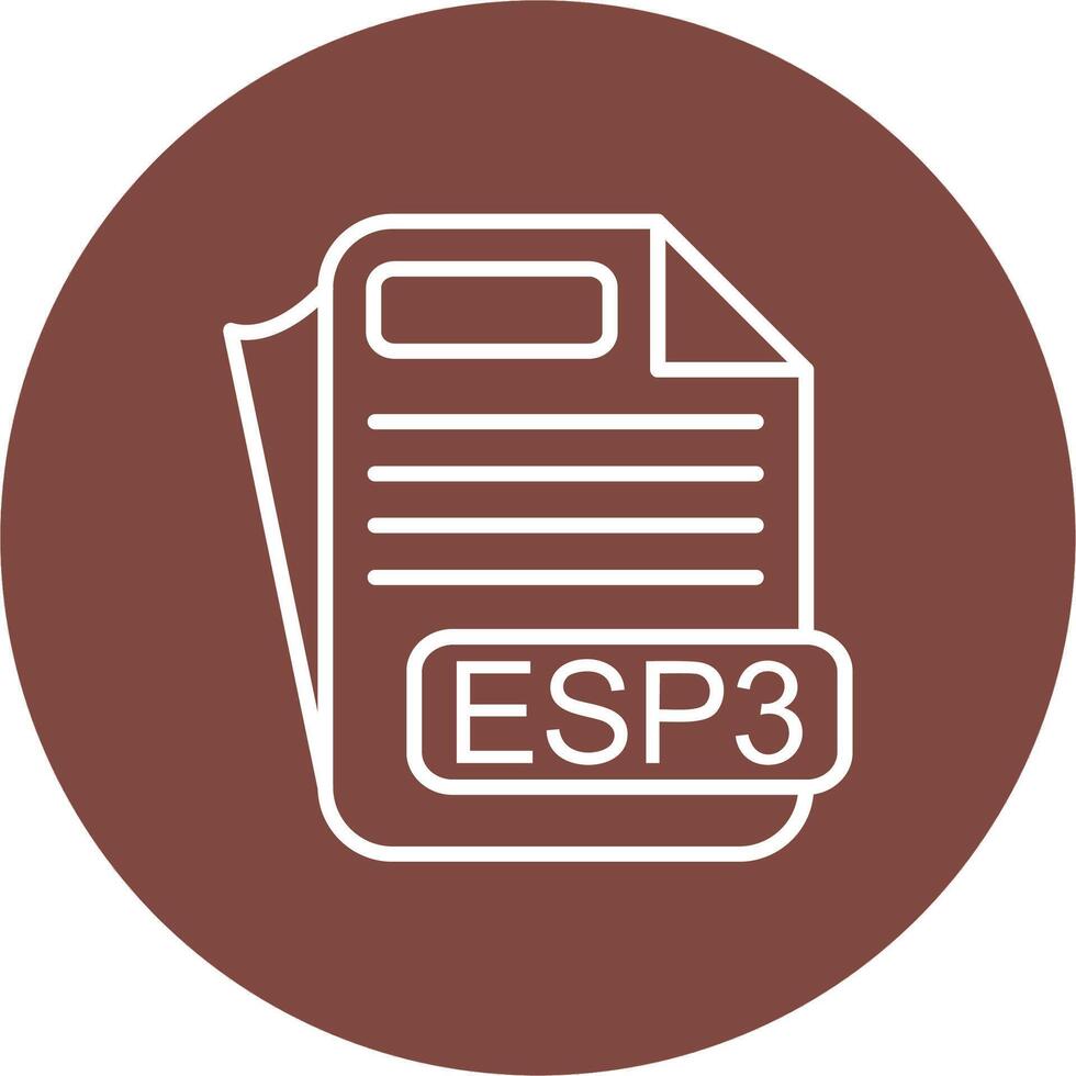 ESP3 File Format Wireframe Illustration vector