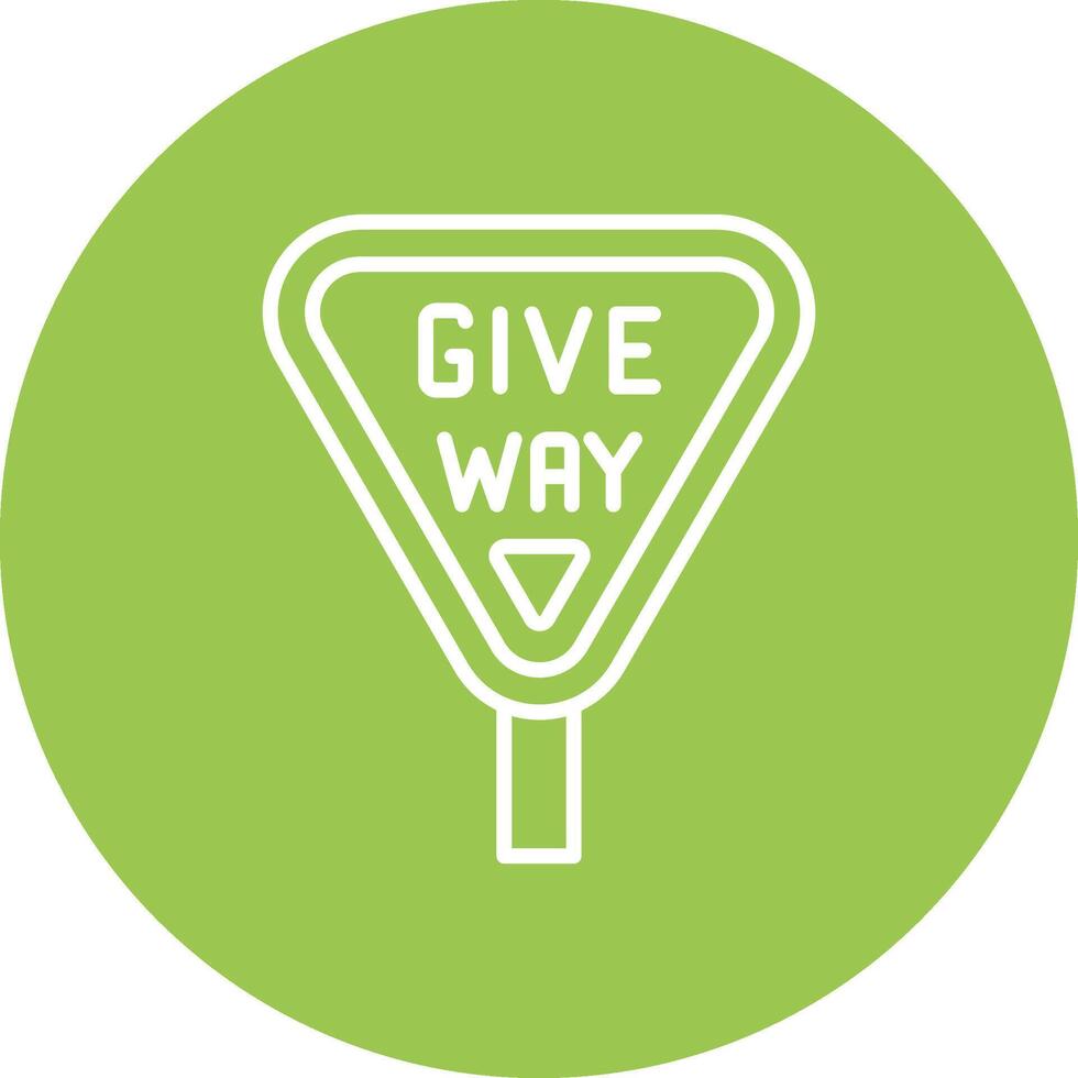 Give Way 3D Line Art Piece vector