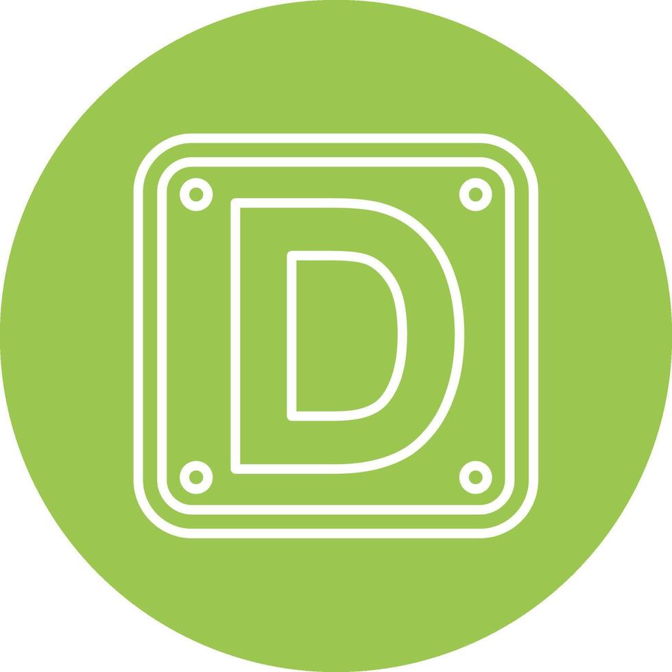 Letter D Line Style Symbol vector