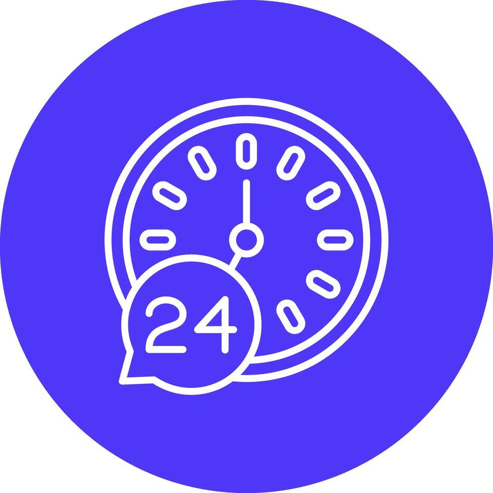 24 Hour Clock Smart UI Graphic vector