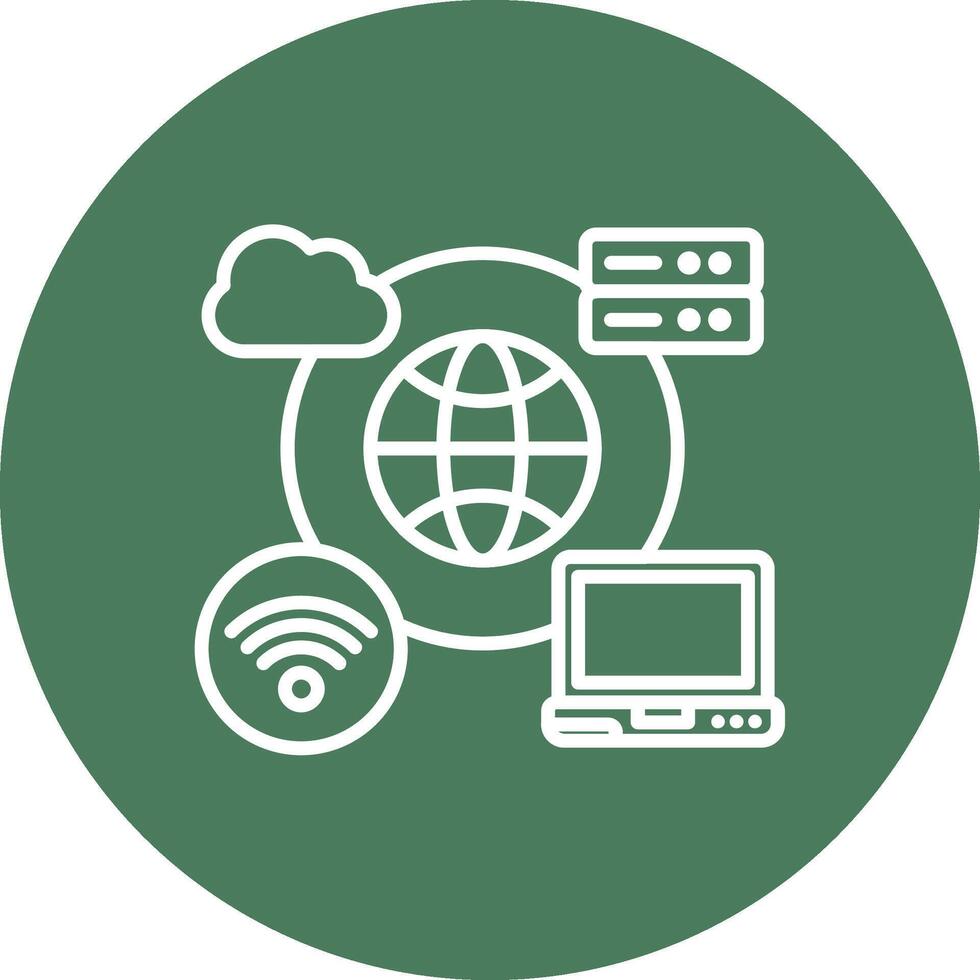 Networking Solid Fill Design vector