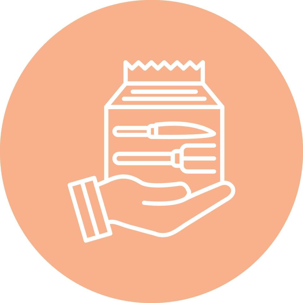 Food Delivery Rounded Line Illustration vector