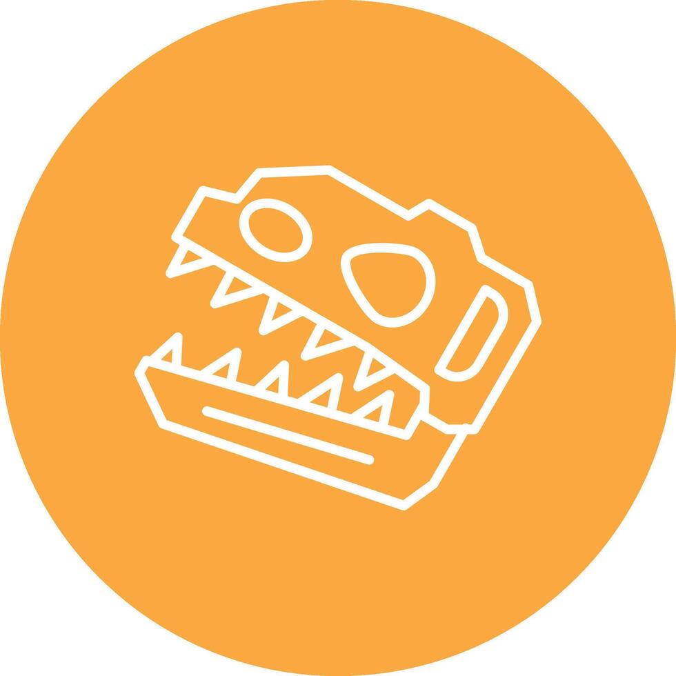 Dinosaur skull Shadowed Icon Style vector
